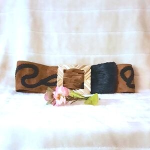 Wide Suede Belt 4" Square Buckle, Made in Canada 🍁